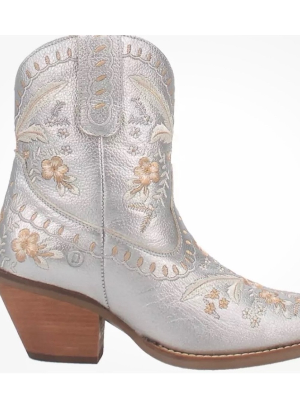 NWT (but not box) Dingo Primrose Silver Cowboy Boot 8.5